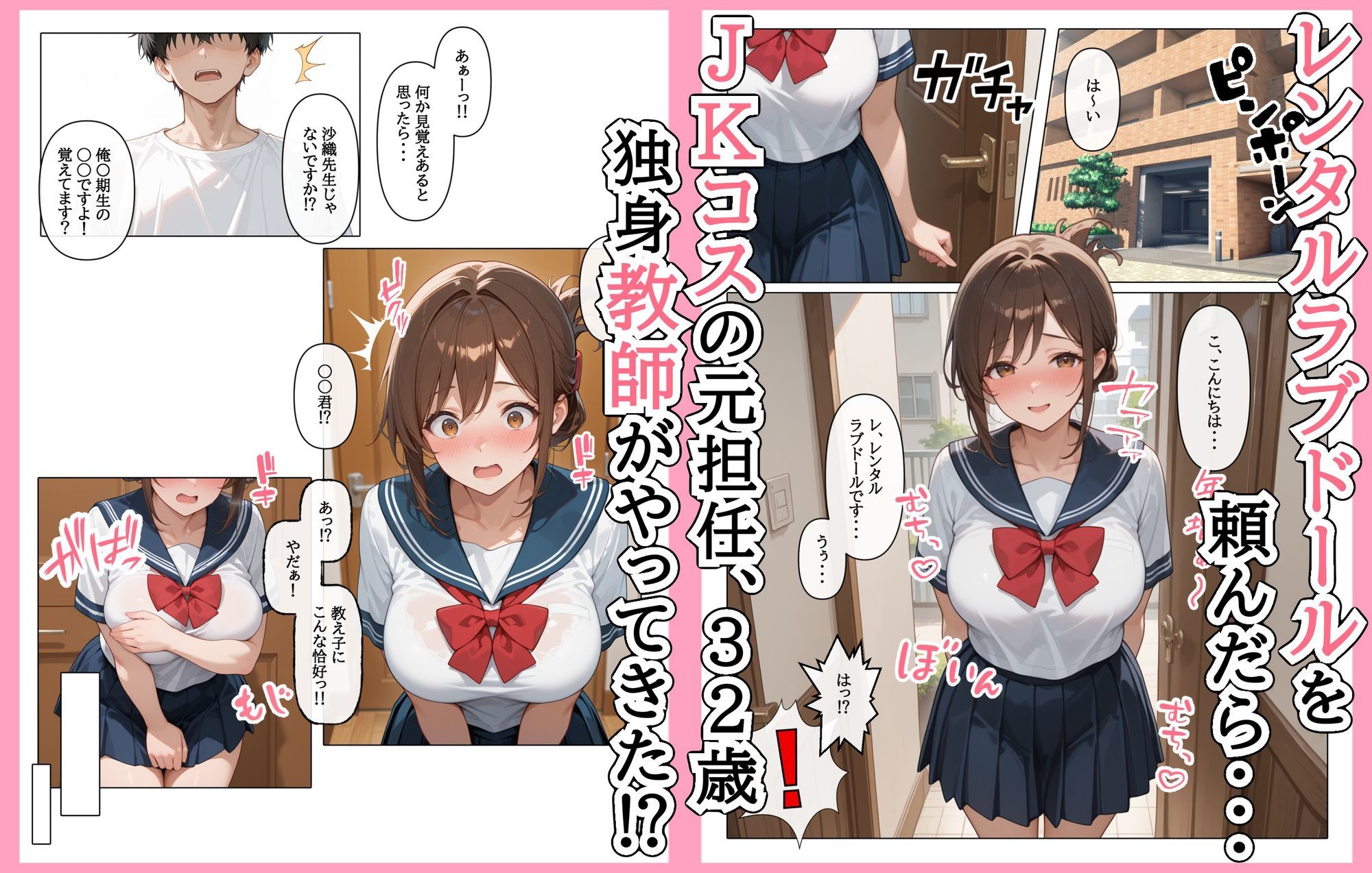 【エロ漫画raw】ラブドール頼んだら、JKコス教師が来た