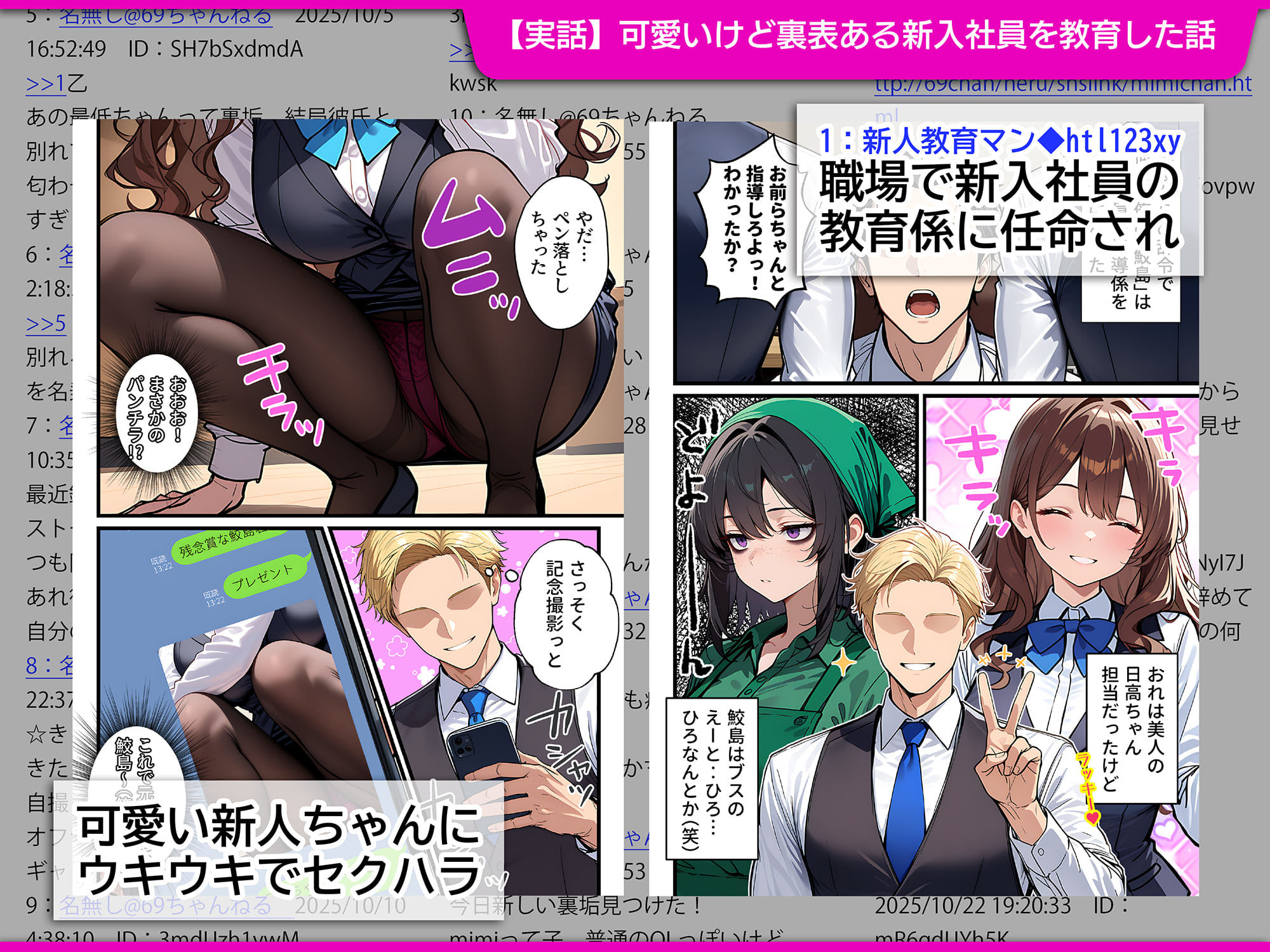 【エロ漫画raw】地味でブスだと思ってた新人清掃員の裏垢特定 粘着SEXで彼氏と別れさせた物語 裏ルート