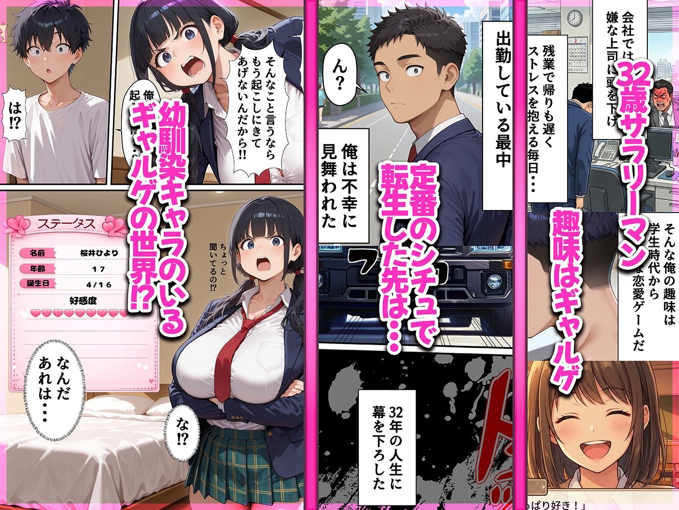 【エロ漫画raw】ギャルゲー世界に転生したら、ヒロイン達がライバルキャラに次々と寝取られた