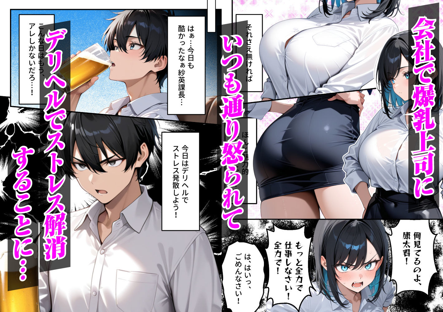 【エロ漫画raw】デリヘル呼んだらいじわるな上司が来た