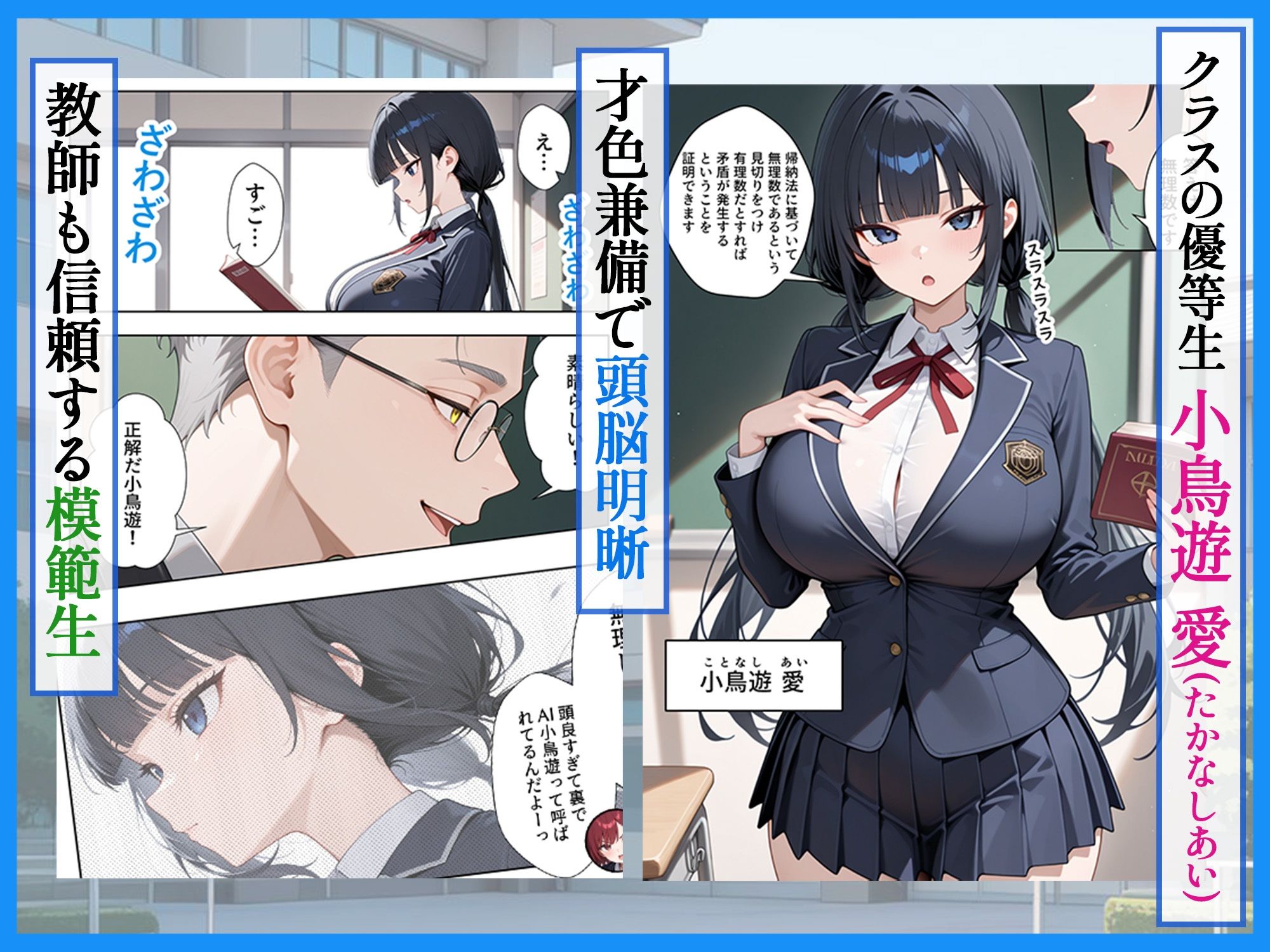 【エロ漫画raw】優等生の裏の顔 大好きな先生の弱味を握って寸止めの果てに中出しさせる話