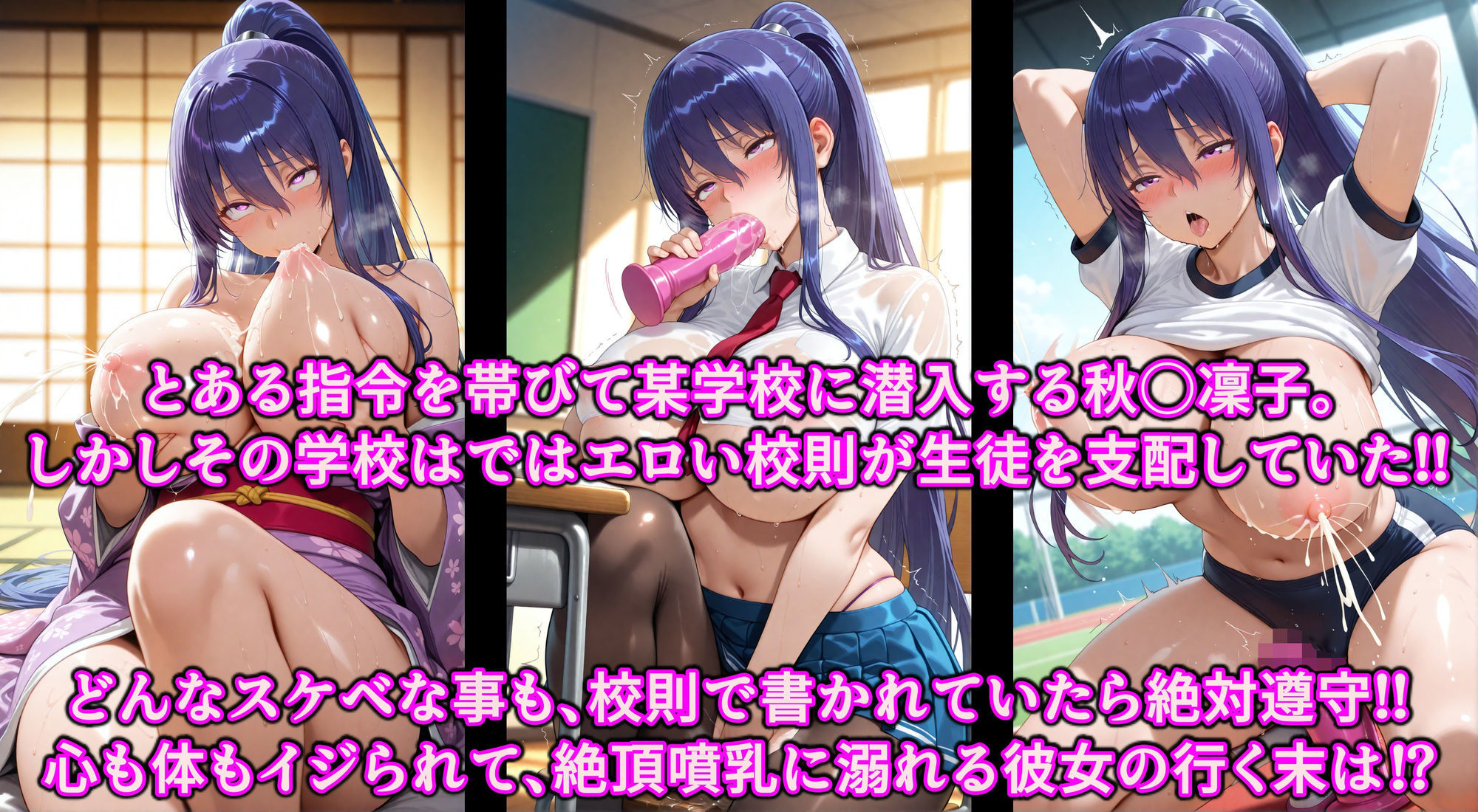 【エロ漫画raw】極秘潜入！！いいなり女学院！！スケベ校則に絶対服従エロコス教育！！射乳家畜洗脳で精子中毒オナホ対魔忍