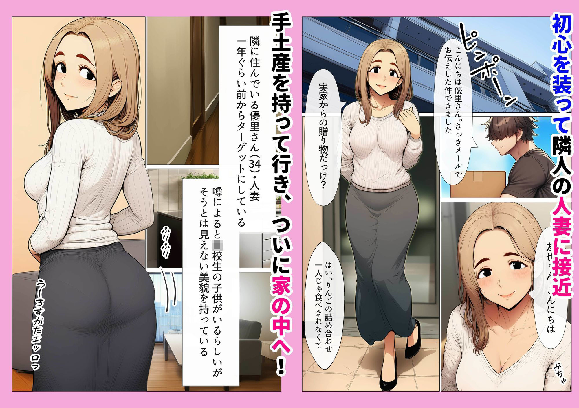 【エロ漫画raw】奥手のふりしてNTR成功！隣に住んでる美人主婦（34）は案外チョロかったw