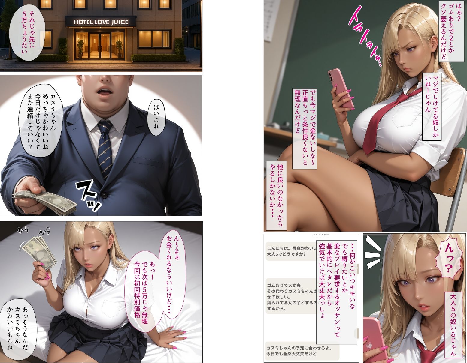 【エロ漫画raw】塩対応の生意気なパパ活ギャルが堕ちるまで・・・