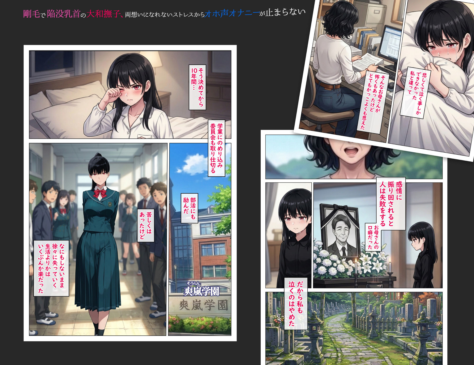【エロ漫画raw】剛毛で陥没乳首の大和撫子、両想いになれないストレスからオホ声オナニーが止まらない