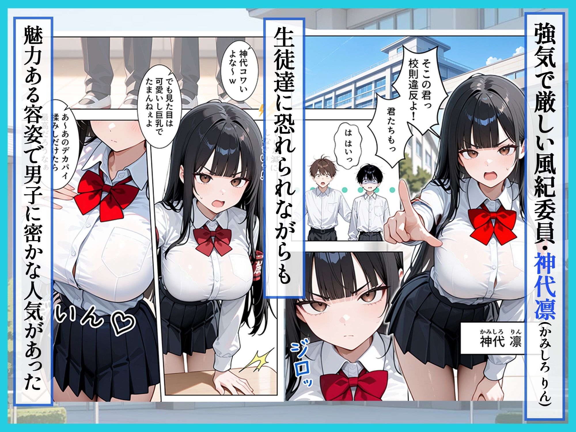 【エロ漫画raw】強気な風紀委員が卑劣な校長の罠にハマりメス堕ちする話