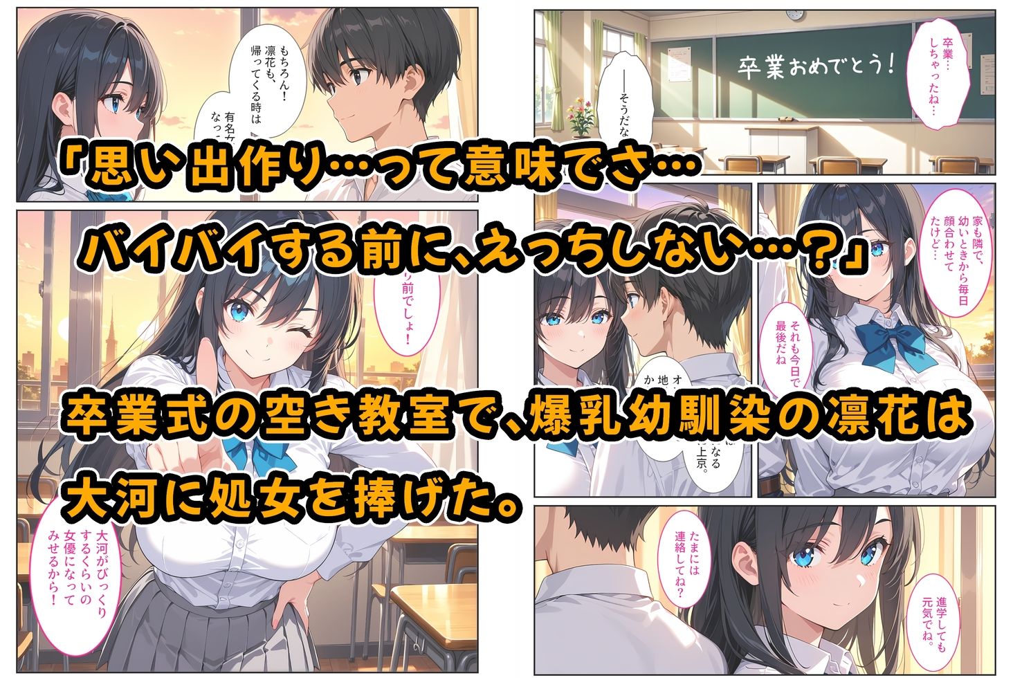 【エロ漫画raw】卒業式に処女をくれた爆乳幼馴染がAV女優になっていたので俺の愛とセックスで取り戻す！