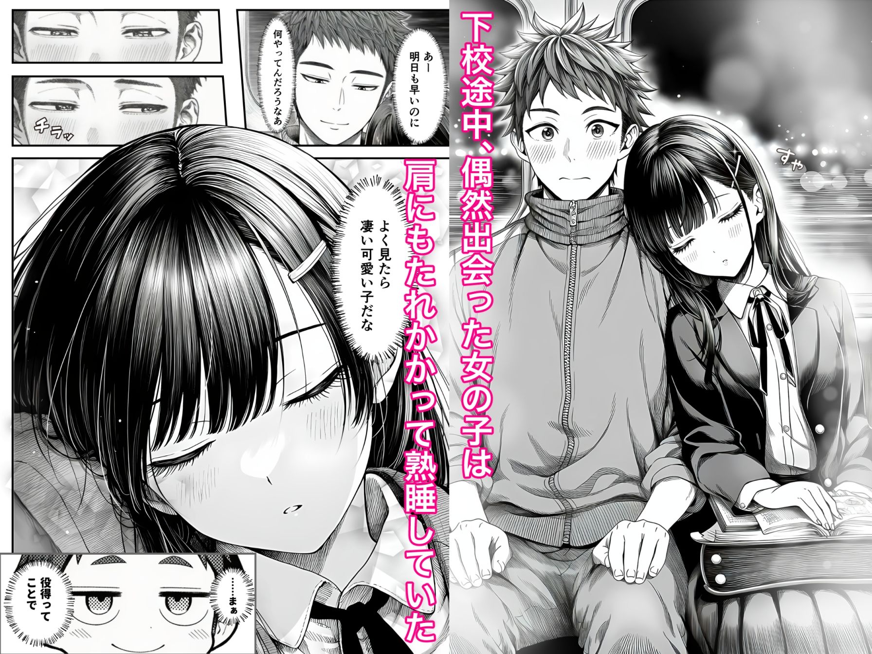 【エロ漫画raw】電車で何度も肩にもたれかかってくる女の子と、子作りセックスしてしまった
